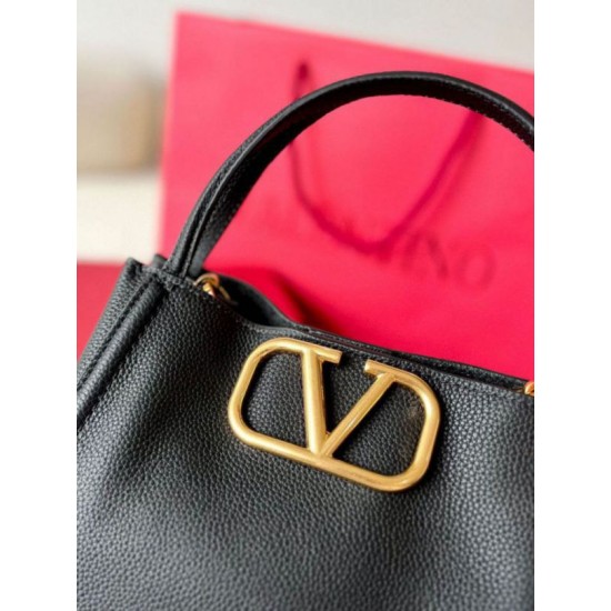 Perfette Qualità Repliche Valentino Alltime Medium Borsa Nero vitello granata Imitazione