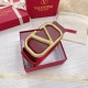 Replica perfetta Valentino VLogo Reversible Belt 70mm Burgundy and Rosso Calfskin Imitazione Outlet Online