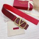 Replica perfetta Valentino VLogo Reversible Belt 70mm Burgundy and Rosso Calfskin Imitazione Outlet Online