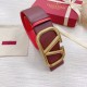 Replica perfetta Valentino VLogo Reversible Belt 70mm Burgundy and Rosso Calfskin Imitazione Outlet Online