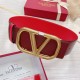 Replica perfetta Valentino VLogo Reversible Belt 70mm Burgundy and Rosso Calfskin Imitazione Outlet Online