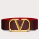 Replica perfetta Valentino VLogo Reversible Belt 70mm Burgundy and Rosso Calfskin Imitazione Outlet Online