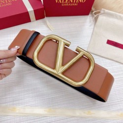 Replica perfetta Valentino VLogo Cintura reversibile 70mm vitello marrone e nera Imitazione Outlet Online