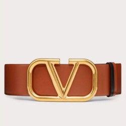 Replica perfetta Valentino VLogo Cintura reversibile 70mm vitello marrone e nera Imitazione Outlet Online