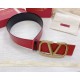 Miglior Falso Valentino VLogo Cintura reversibile 70mm vitello nera e rossa Economiche Premium