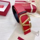 Miglior Falso Valentino VLogo Cintura reversibile 70mm vitello nera e rossa Economiche Premium
