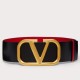 Miglior Falso Valentino VLogo Cintura reversibile 70mm vitello nera e rossa Economiche Premium