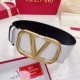Migliore Repliche Valentino VLogo Cintura reversibile 70mm vitello bianca e nera Economiche Outlet Online