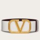 Migliore Repliche Valentino VLogo Cintura reversibile 70mm vitello bianca e nera Economiche Outlet Online