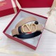 Replica perfetta Valentino VLogo Cintura Reversibile 30mm Beige e Nero Vitello Imitazione Outlet Online