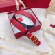 Migliore Repliche Valentino VLogo Cintura Reversibile 30mm Nero e Rosso Vitello Economiche Outlet Online