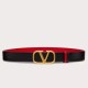 Migliore Repliche Valentino VLogo Cintura Reversibile 30mm Nero e Rosso Vitello Economiche Outlet Online