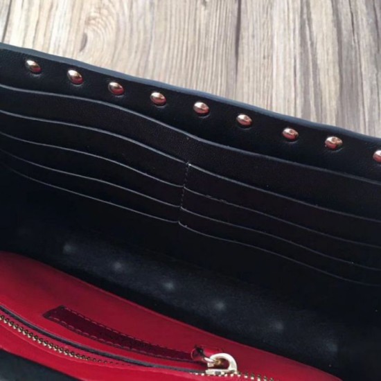 Valentino Rockstud Spike Chain Clutch Nero Agnello Replica originale di alta qualità Miglior Falso Valentino Rockstud Spike Chain Clutch Nero Agnello Economiche Premium