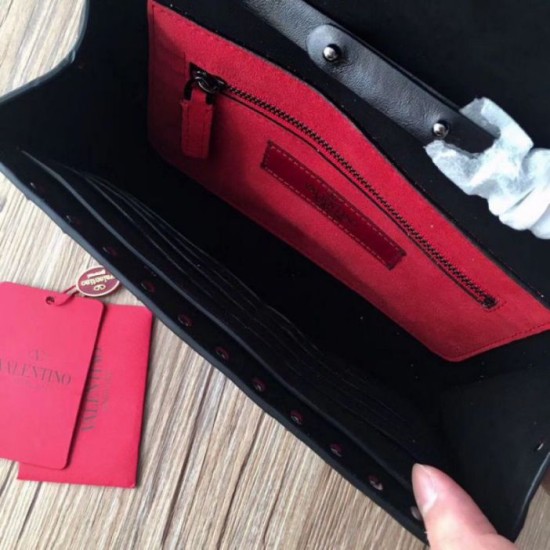 Perfette Qualità Repliche Valentino Rockstud Spike Chain Clutch Agnello Crespo Imitazione