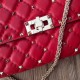 Miglior Falso Valentino Rockstud Spike Chain Clutch Agnello Rossa Economiche Premium