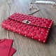 Miglior Falso Valentino Rockstud Spike Chain Clutch Agnello Rossa Economiche Premium