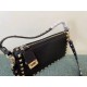 Miglior Falso Valentino Rockstud Piccolo Crossbody Borsa Nero Vitello Granulato Economiche Premium