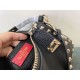 Miglior Falso Valentino Rockstud Piccolo Crossbody Borsa Nero Vitello Granulato Economiche Premium