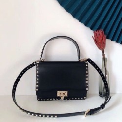 Replica perfetta Valentino Rockstud Crossbody Borsa Nero Vitello Imitazione Outlet Online