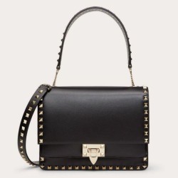 Replica perfetta Valentino Rockstud Crossbody Borsa Nero Vitello Imitazione Outlet Online