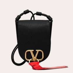 Migliore Repliche Valentino Piccolo Vring Crossbody Borsa Nero Capra Economiche Outlet Online