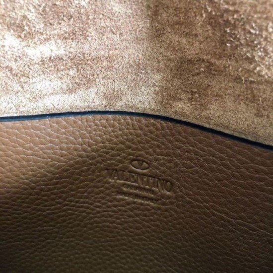 Miglior Falso Valentino Rockstud Piccolo Crossbody Borsa Marrone Granulato Economiche Premium