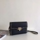 Replica perfetta Valentino Rockstud Piccolo Crossbody Borsa Nero Granulato Imitazione Outlet Online