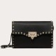 Replica perfetta Valentino Rockstud Piccolo Crossbody Borsa Nero Granulato Imitazione Outlet Online