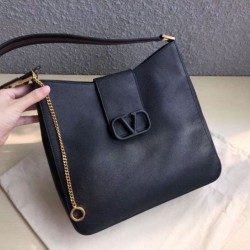Miglior Falso Valentino Vsling Hobo Borsa Nero Vitello Granato Economiche Premium