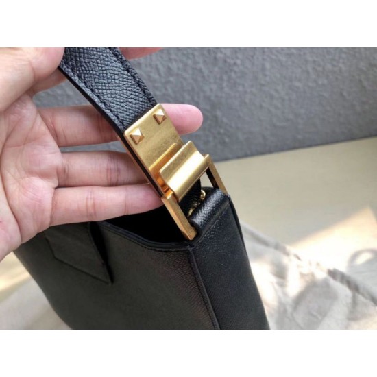 Miglior Falso Valentino Vsling Hobo Borsa Nero Vitello Granato Economiche Premium