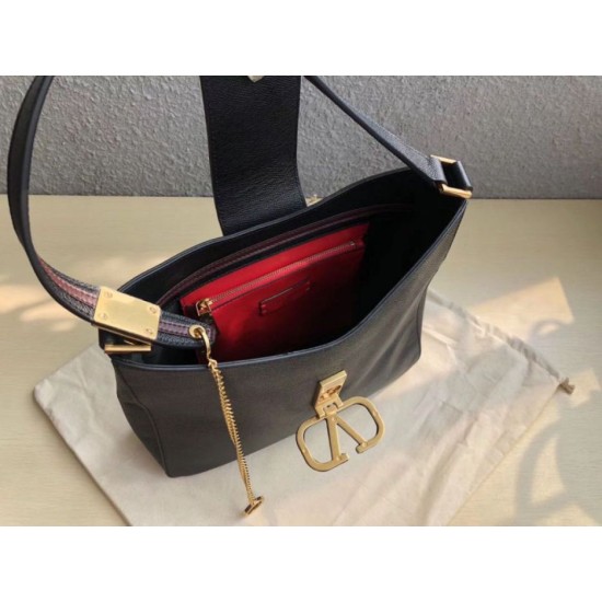 Miglior Falso Valentino Vsling Hobo Borsa Nero Vitello Granato Economiche Premium