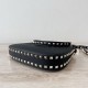 Replica perfetta Valentino Rockstud Piccolo Hobo Borsa Nero vitello granata Imitazione Outlet Online