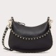 Replica perfetta Valentino Rockstud Piccolo Hobo Borsa Nero vitello granata Imitazione Outlet Online