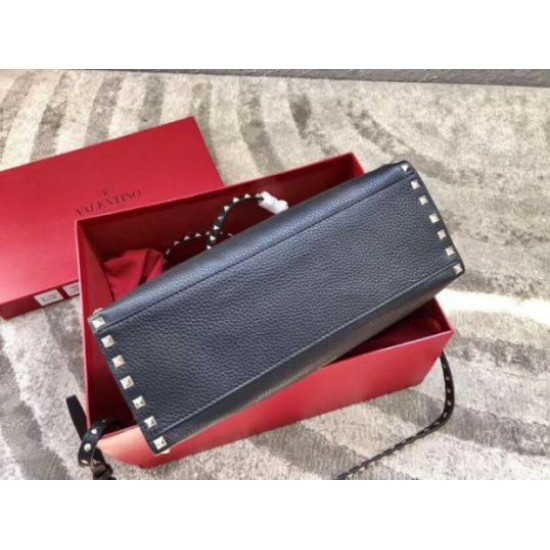 Perfette Qualità Repliche Valentino Nero Medium Rockstud Top Handle Borsa Imitazione