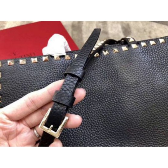 Perfette Qualità Repliche Valentino Nero Medium Rockstud Top Handle Borsa Imitazione