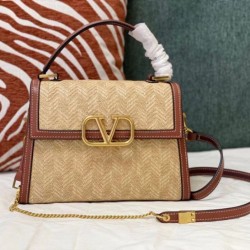 Miglior Falso Valentino Piccolo Vsling HandBorsa Chevron Raffia Economiche Premium