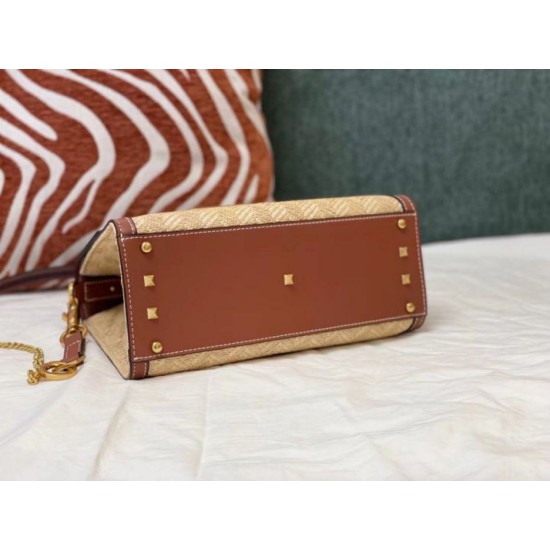 Miglior Falso Valentino Piccolo Vsling HandBorsa Chevron Raffia Economiche Premium