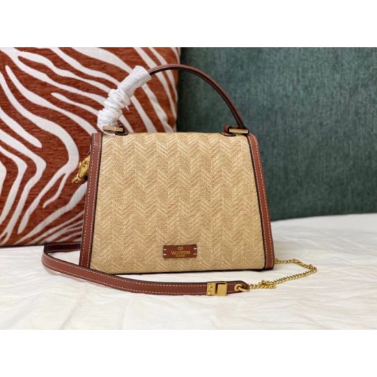 Miglior Falso Valentino Piccolo Vsling HandBorsa Chevron Raffia Economiche Premium