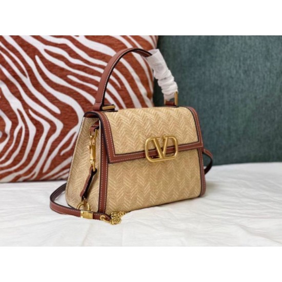 Miglior Falso Valentino Piccolo Vsling HandBorsa Chevron Raffia Economiche Premium