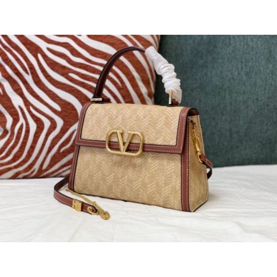 Miglior Falso Valentino Piccolo Vsling HandBorsa Chevron Raffia Economiche Premium