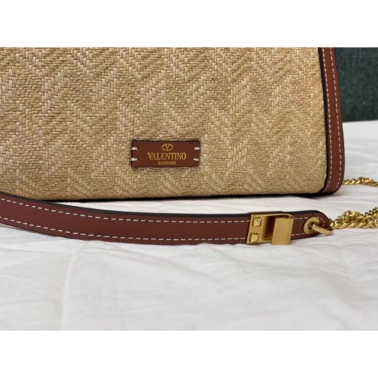 Miglior Falso Valentino Piccolo Vsling HandBorsa Chevron Raffia Economiche Premium
