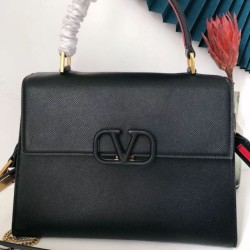 Miglior Falso Valentino Vsling HandBorsa Nero Vitello Granato Economiche Premium