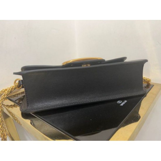 Migliore Repliche Valentino Loco Grande Borsa A Tracolla Nero Vitello Economiche Outlet Online