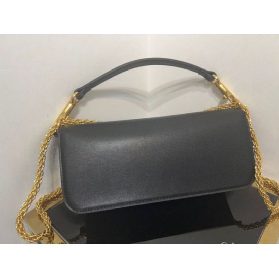Migliore Repliche Valentino Loco Grande Borsa A Tracolla Nero Vitello Economiche Outlet Online