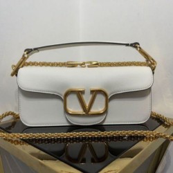Replica perfetta Valentino Loco Grande Borsa A Tracolla Bianco Vitello Imitazione Outlet Online