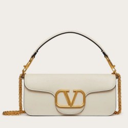 Replica perfetta Valentino Loco Grande Borsa A Tracolla Bianco Vitello Imitazione Outlet Online
