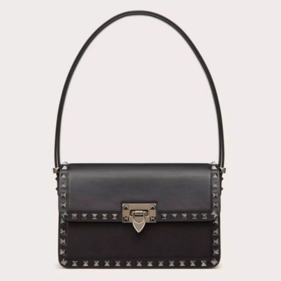 Replica perfetta Valentino Rockstud23 Borsa a tracolla vitello nera Imitazione Outlet Online