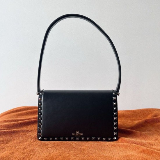 Replica perfetta Valentino Rockstud23 Borsa a tracolla vitello nera Imitazione Outlet Online