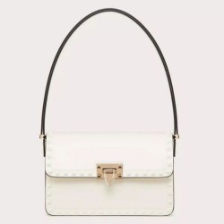 Replica perfetta Valentino Rockstud23 Borsa a tracolla vitello bianca Imitazione Outlet Online