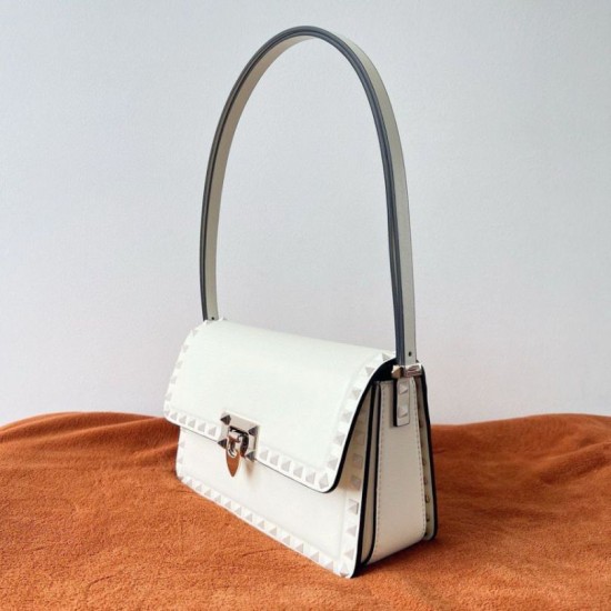 Replica perfetta Valentino Rockstud23 Borsa a tracolla vitello bianca Imitazione Outlet Online